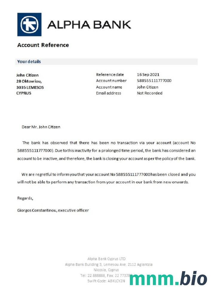 Przykład zamknięcia banku Cyprus Alpha w formatach Word i PDF